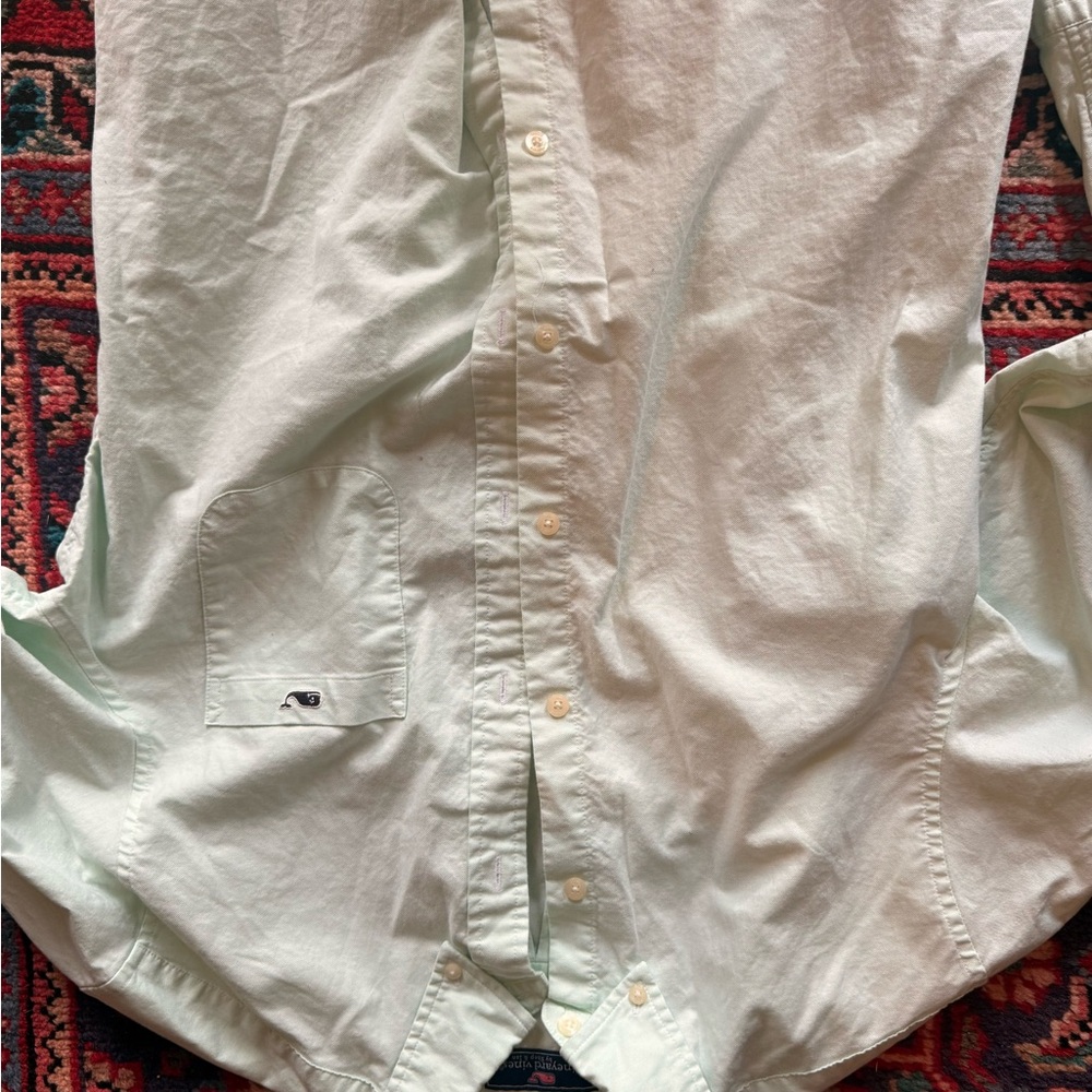 Vineyard Vines Mint Green Casual Button-Down Shirt